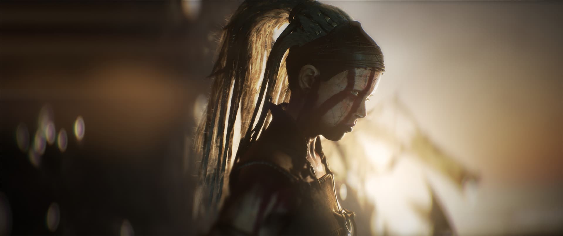 Senua's Saga Hellblade 2 cinematic Lighting primo piano