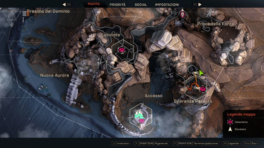 Anthem Cataclisma mappa eventi