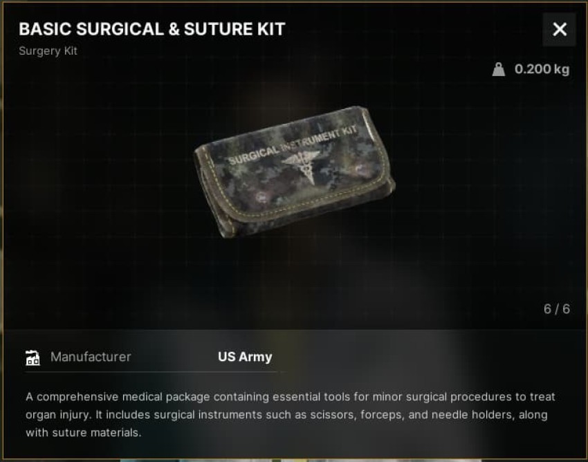 Gray Zone Warfare Surgical Suture Kit