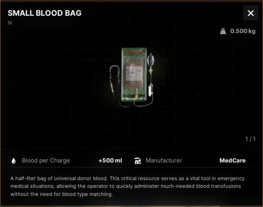 Gray Zone Warfare Small Blood Bag