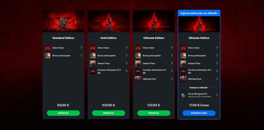 Assassin's Creed Shadows edizioni